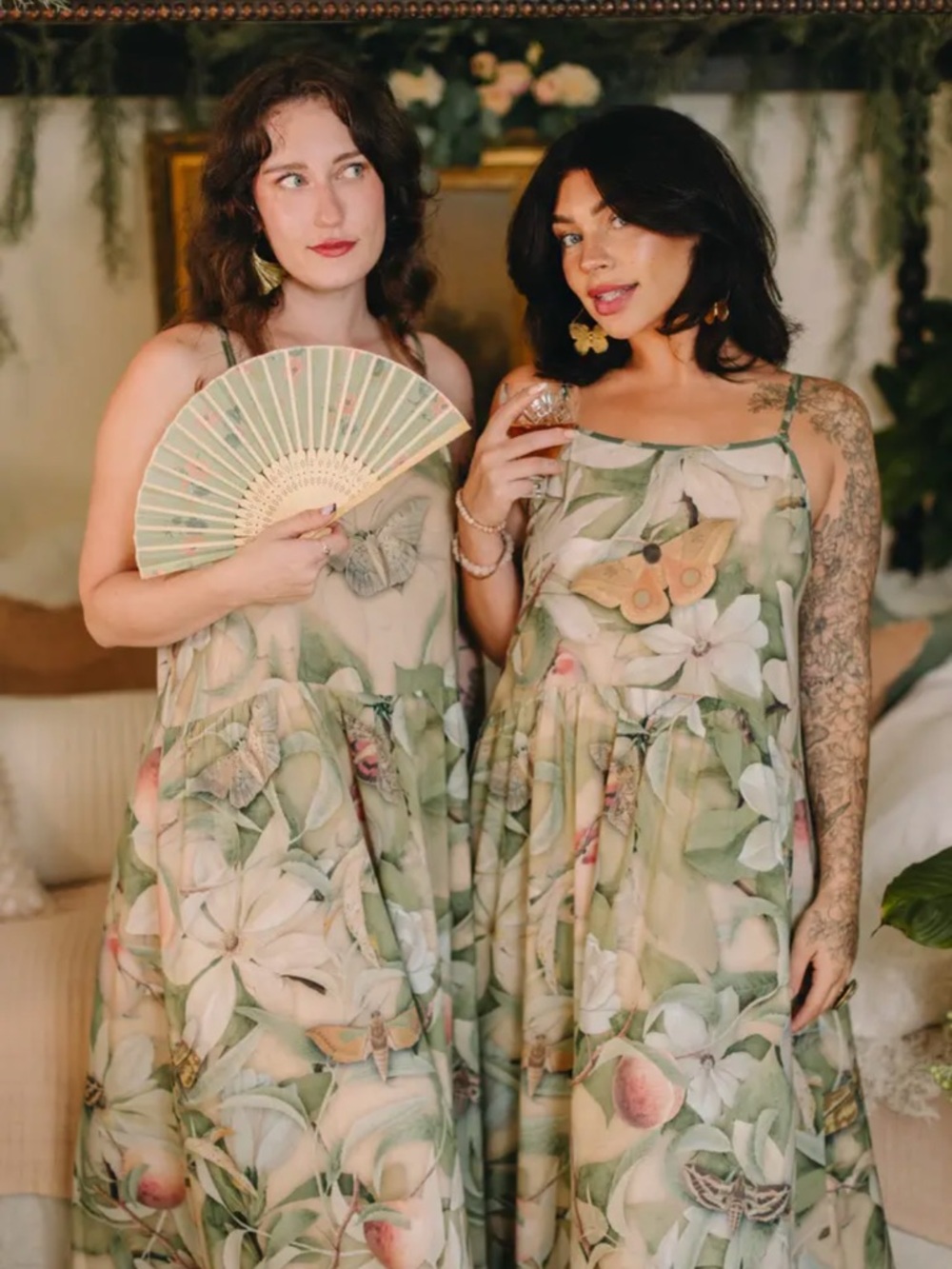 Fleur De Soleil Bohéme Long Maxi Slip Dress w/ Florals by Market of Stars - Picture 15 of 15
